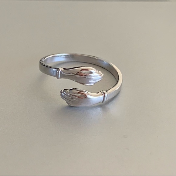 Friendship ring, ring for friendship, silver holding ring, stacking ring silver - Picture 5 of 6